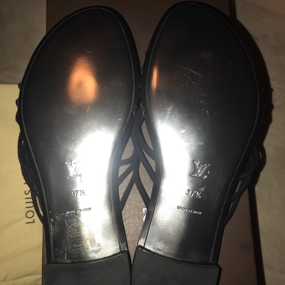 Women’s LV Black Suede Embellished Sandals - Picture 5 of 5